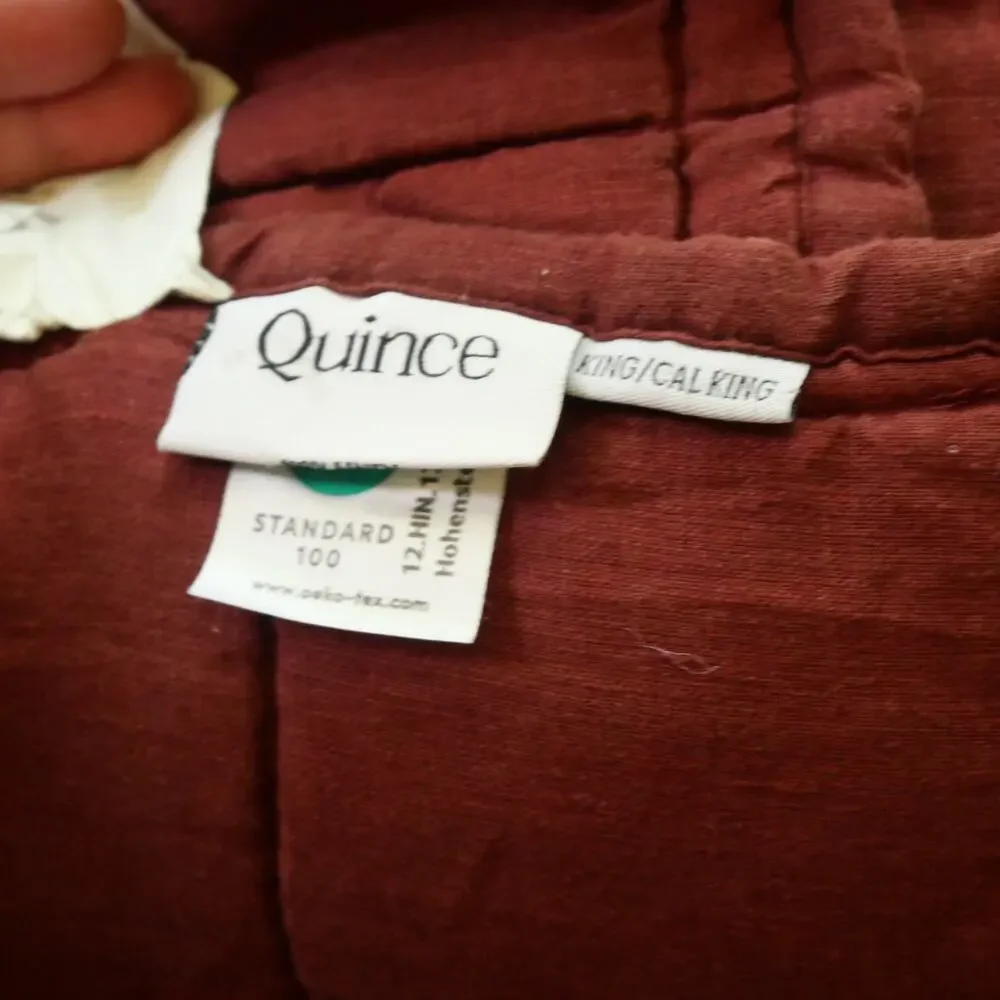 Quince KING Linen Box Quilt Burgundy California King NO Shams NEW